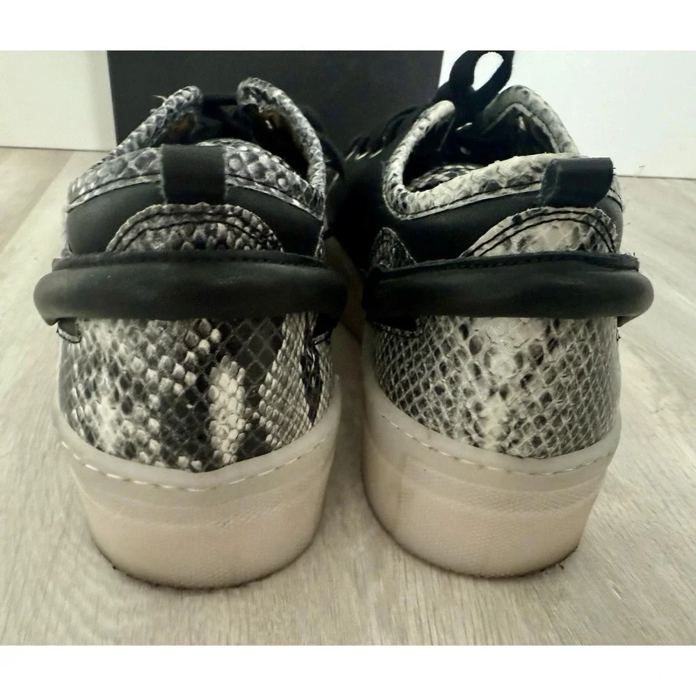 VALENTINO Dalia Black Snakeskin Platform Sneakers Made in Italy Size 9.5